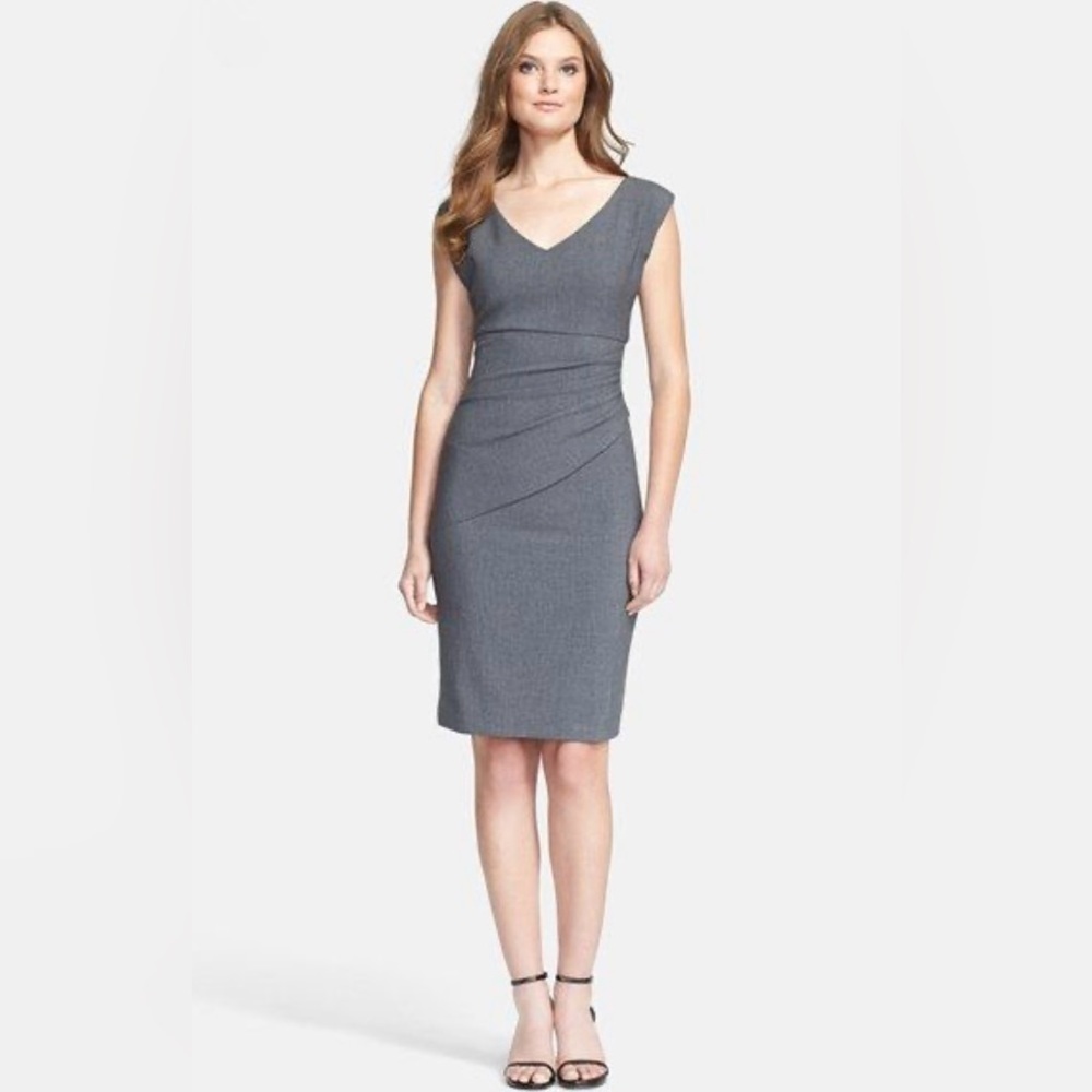 Diane von Furstenberg Bevin Ruched Woven Sheath Dress Size:2